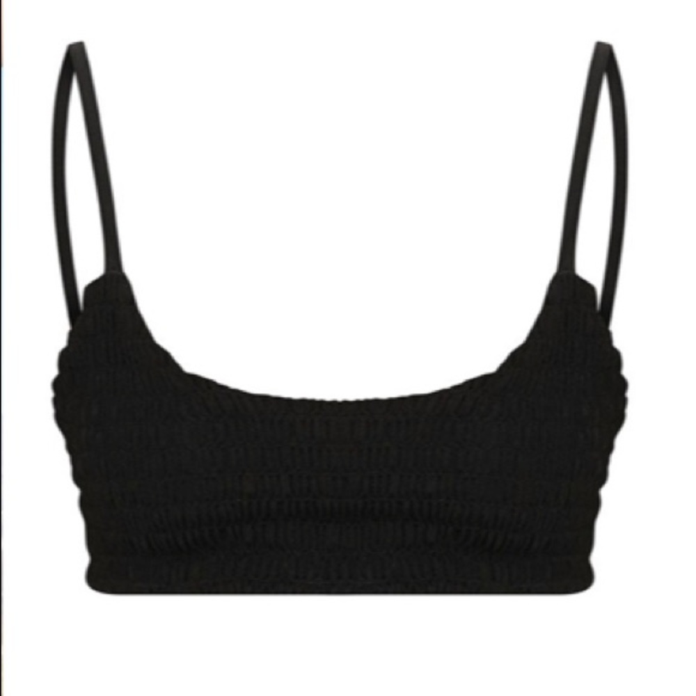 Black Scoop Neck Bikini Top - Picture 6 of 10